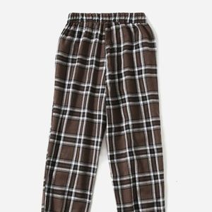 COPY - ROMWE Brown Plaid Joggers